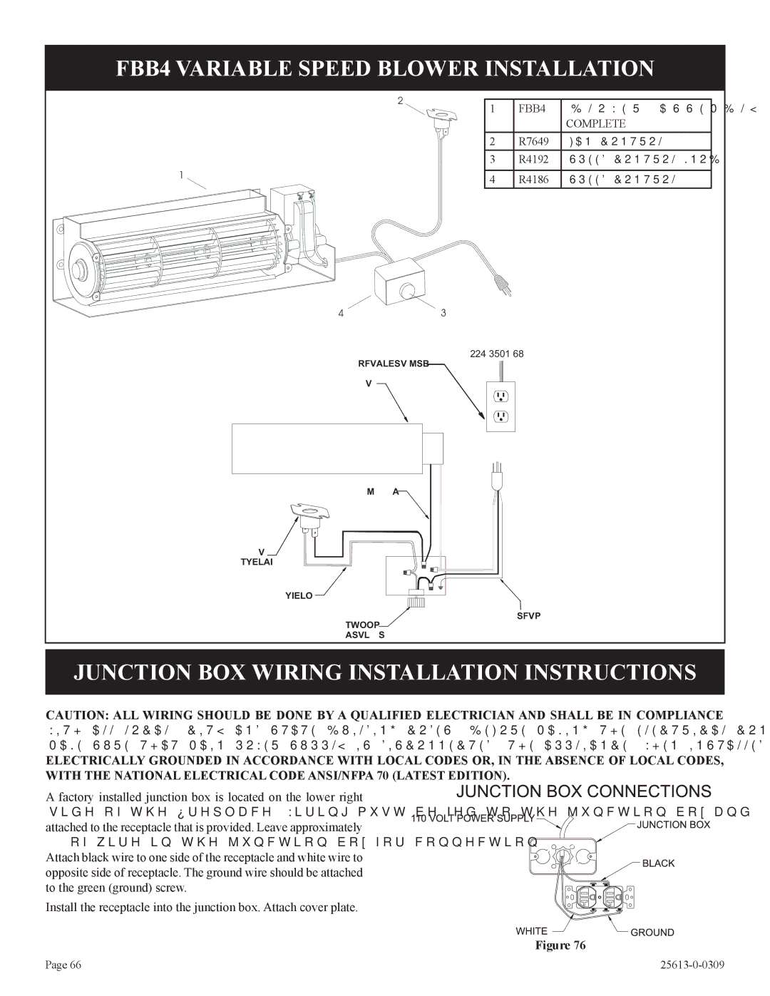 Empire Comfort Systems DVX36DP91(N,P)-1, DVX36DP71(N,P)-1, DVX36DP31(N,P)-1 Junction BOX Wiring Installation Instructions 