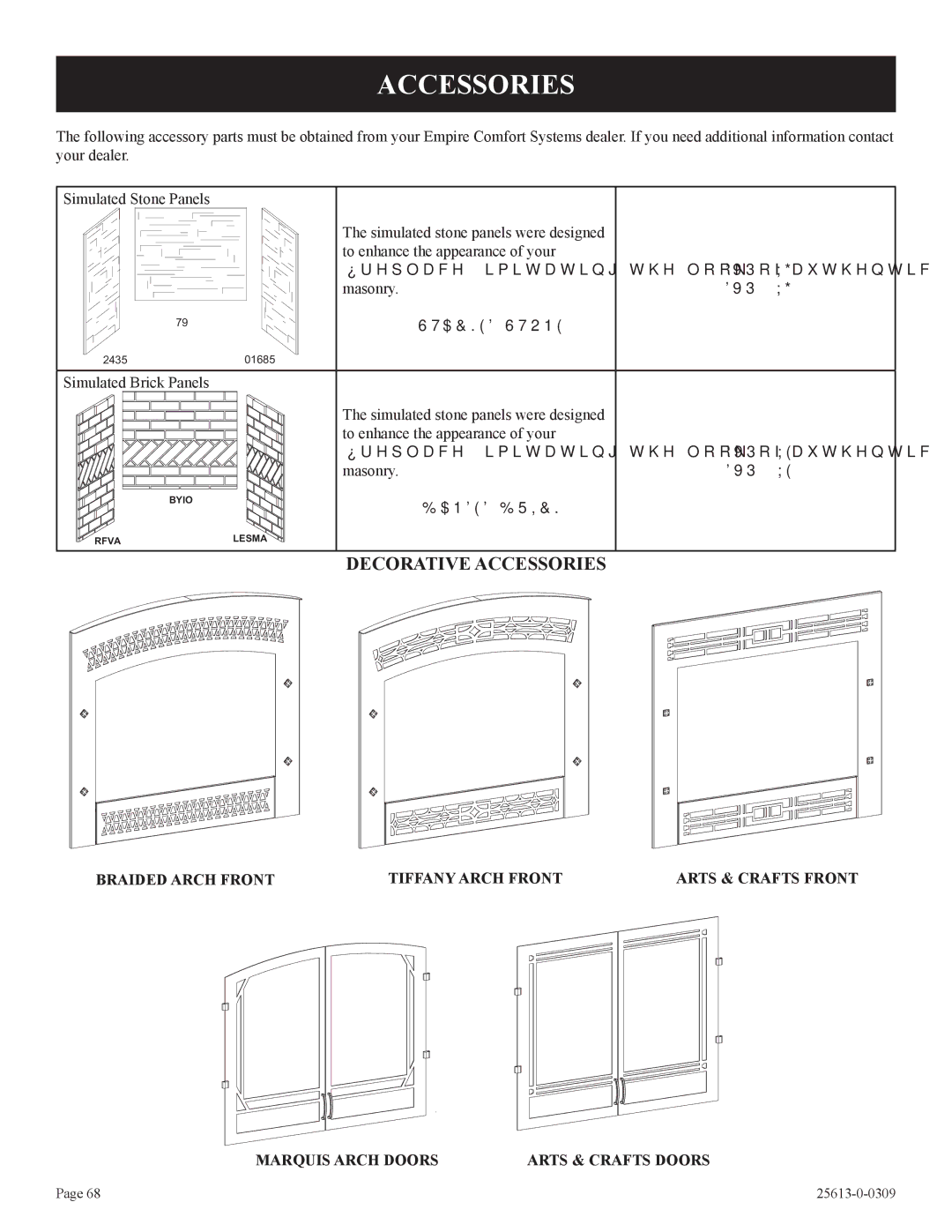 Empire Comfort Systems DVX36DP31(N,P)-1, DVX36DP91(N,P)-1, DVX36DP71(N,P)-1, DVX42DP91(N,P)-1 Accessories, Stacked Stone 