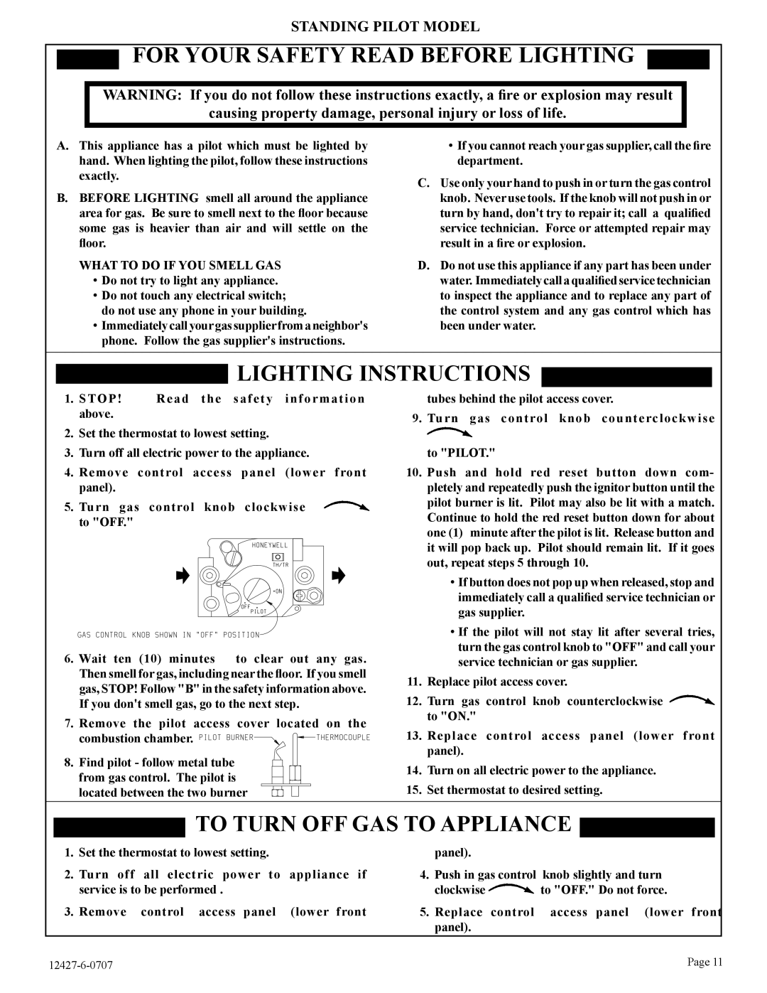 Empire Comfort Systems FAW-40-1SPP, FAW-40-1IP installation instructions For Your Safety Read Before Lighting 