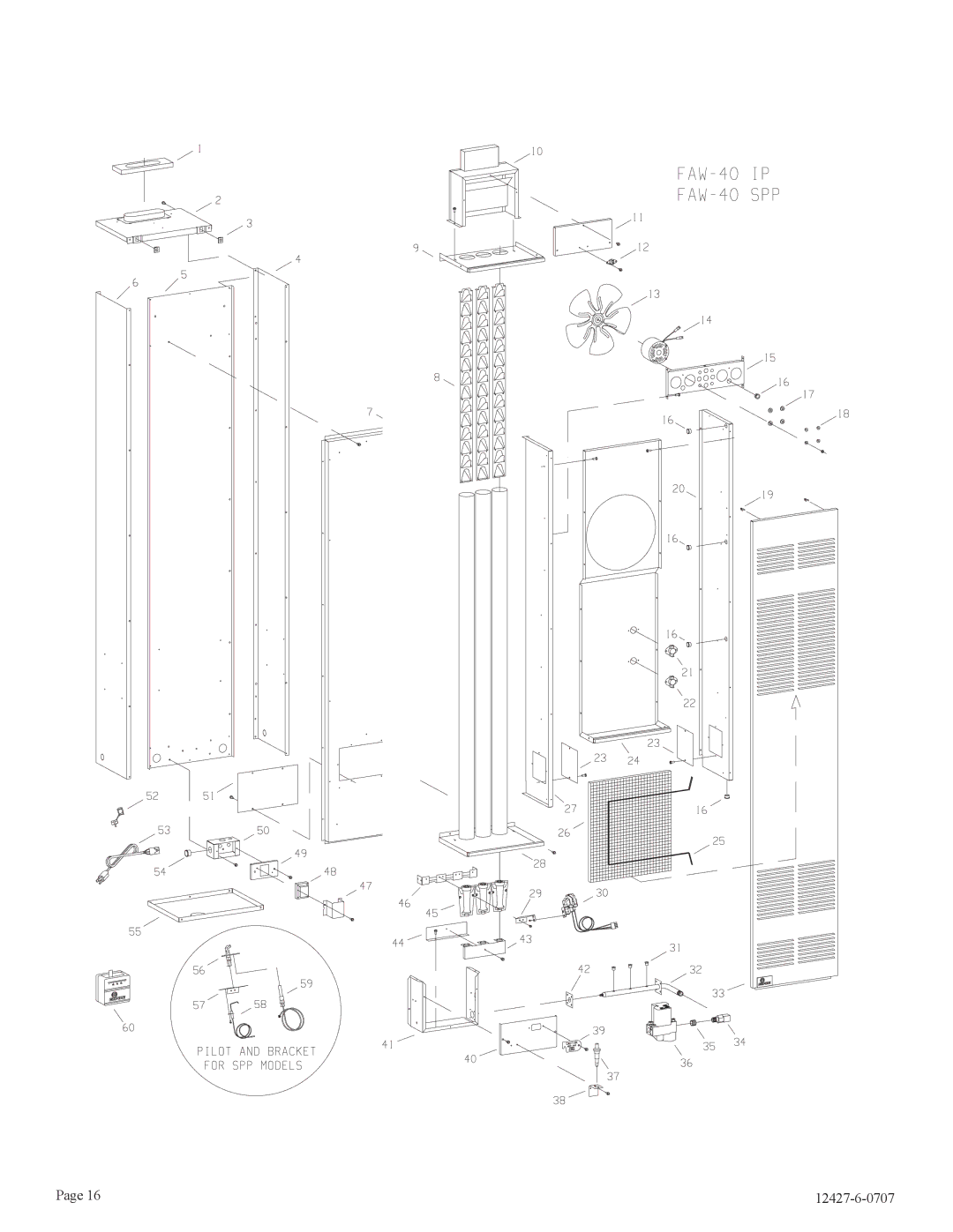 Empire Comfort Systems FAW-40-1IP, FAW-40-1SPP installation instructions 12427-6-0707 