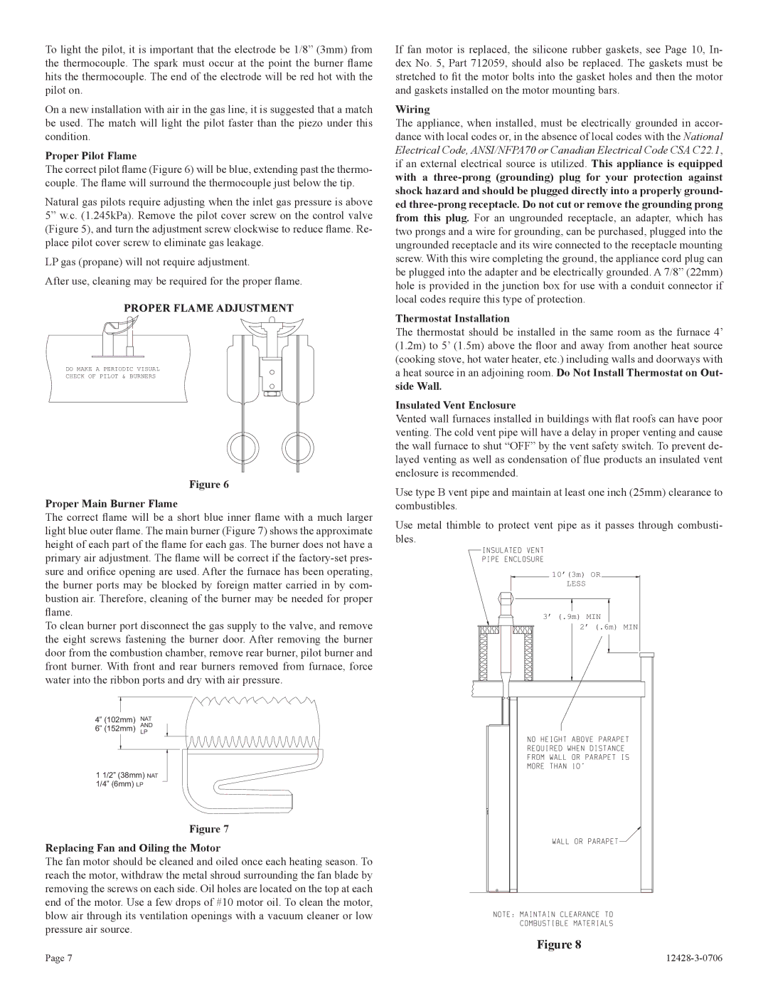 Empire Comfort Systems FAW-55SPP Proper Pilot Flame, Proper Main Burner Flame, Wiring, Thermostat Installation 