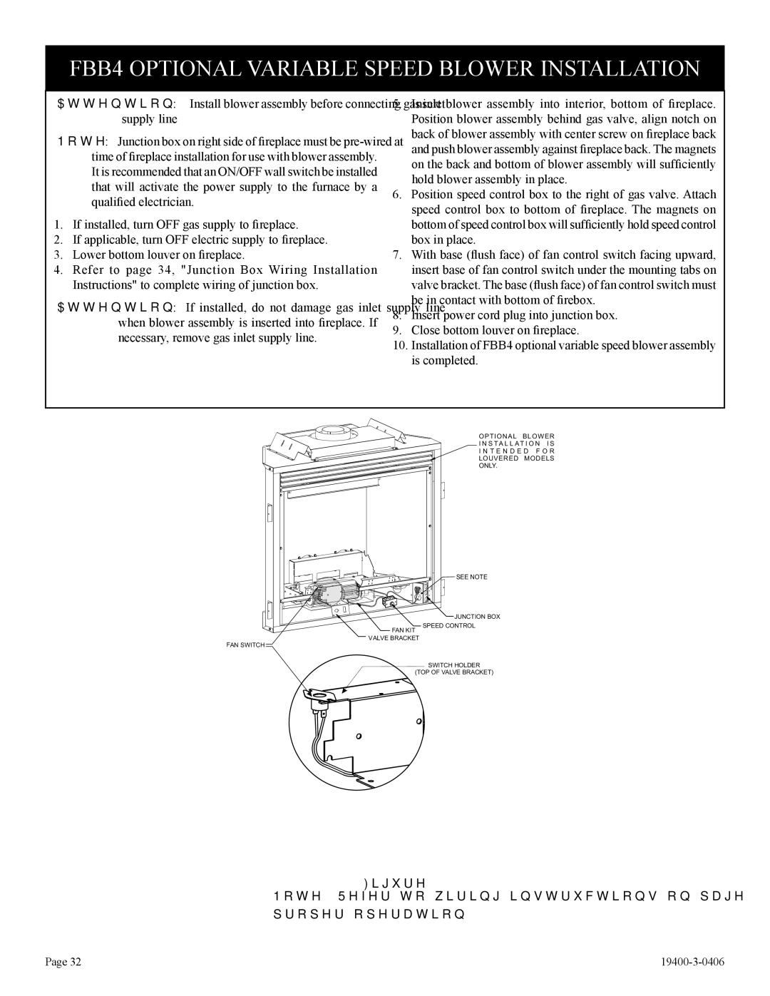 Empire Comfort Systems BVD36FP32, L)N-1, BVD34FP50, BVP42FP32, BVD34FP30 FBB4 Optional Variable Speed Blower Installation 