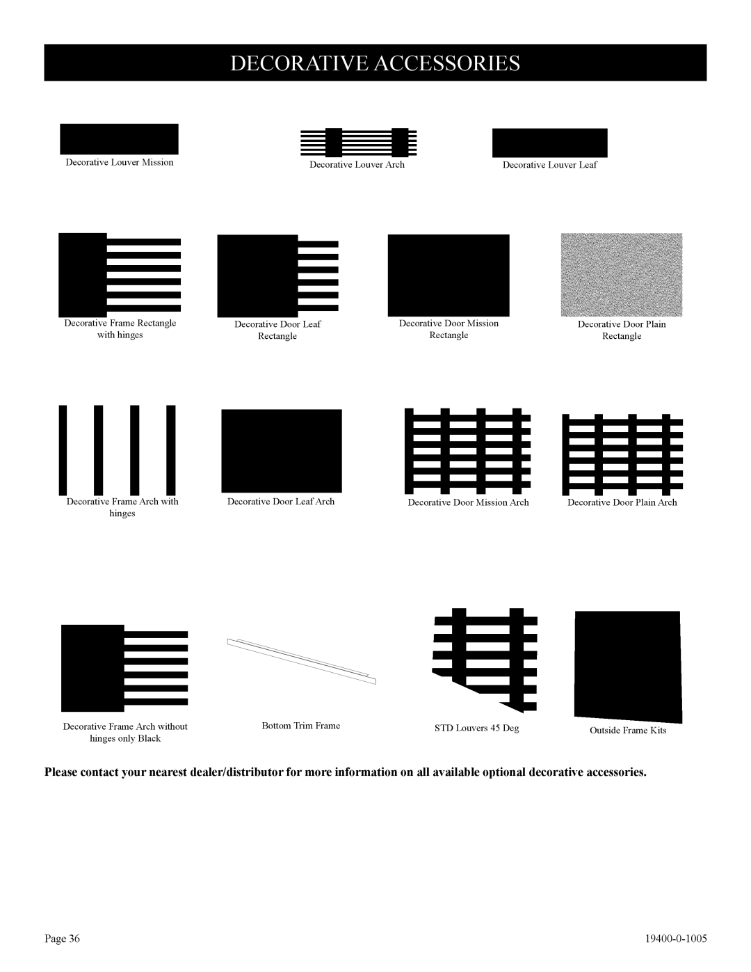 Empire Comfort Systems BVD34FP50, L)N-1, BVP42FP32 Decorative Accessories, Decorative Louver Mission Decorative Louver Arch 