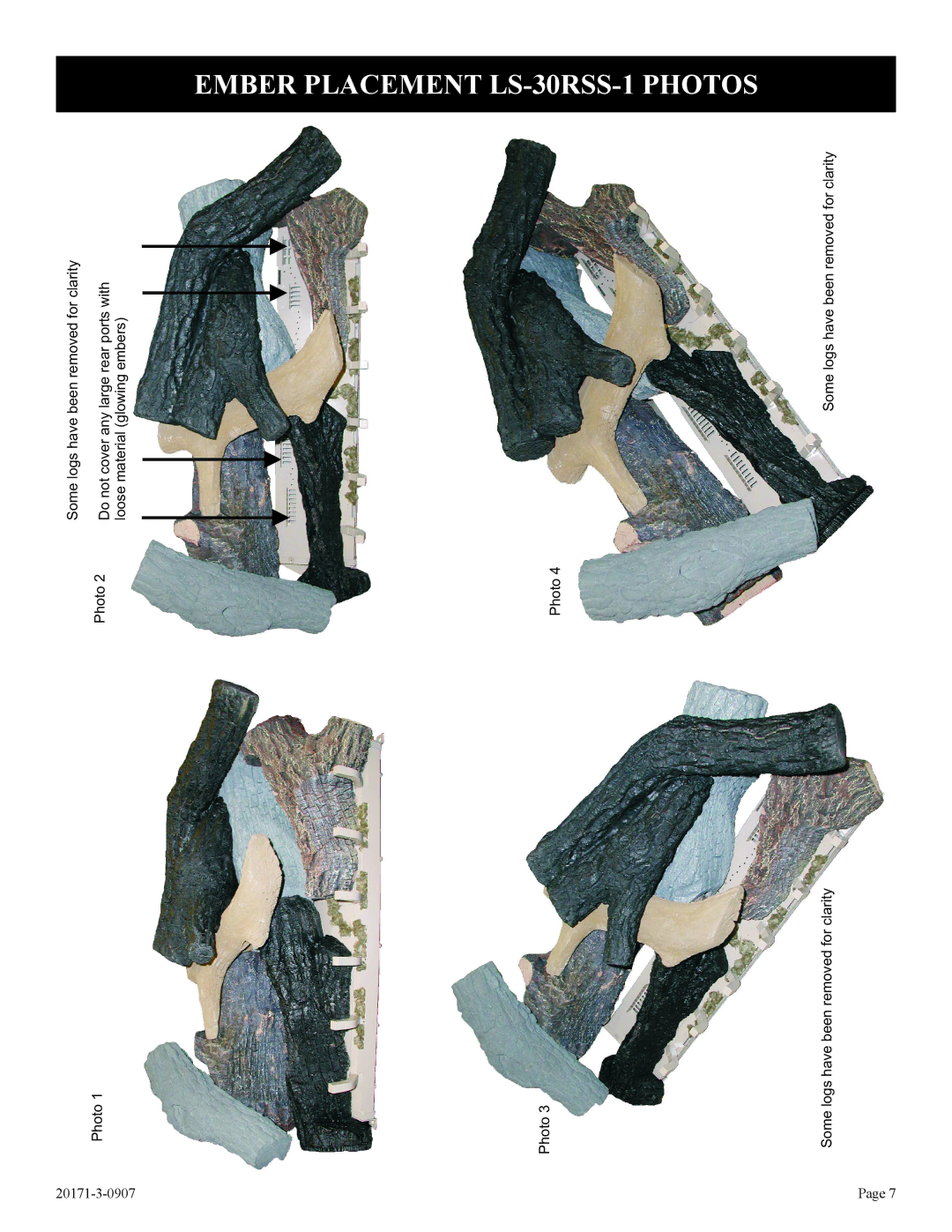 Empire Comfort Systems LS-18RS-1, LS-30RS-1, LS-24RS-1, LS-24RSS-1, LS-18RSS-1 Ember Placement LS-30RSS-1 Photos 