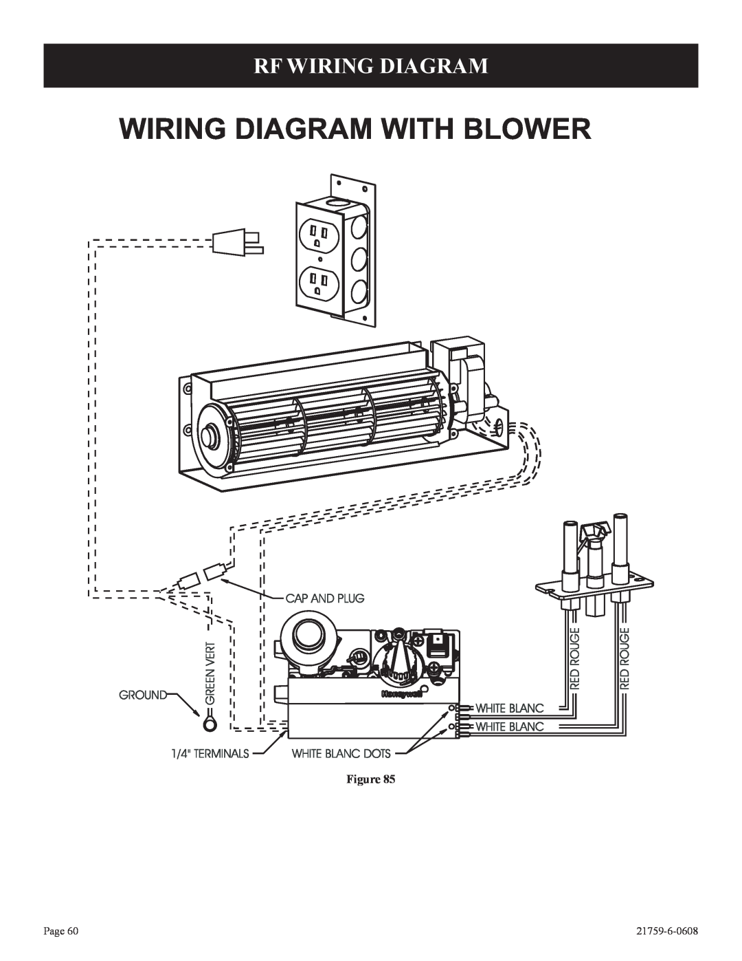 Empire Comfort Systems P)-2, DVP42FP Rf Wiring Diagram, Wiring Diagram With Blower, Figure, Page, 21759-6-0608 