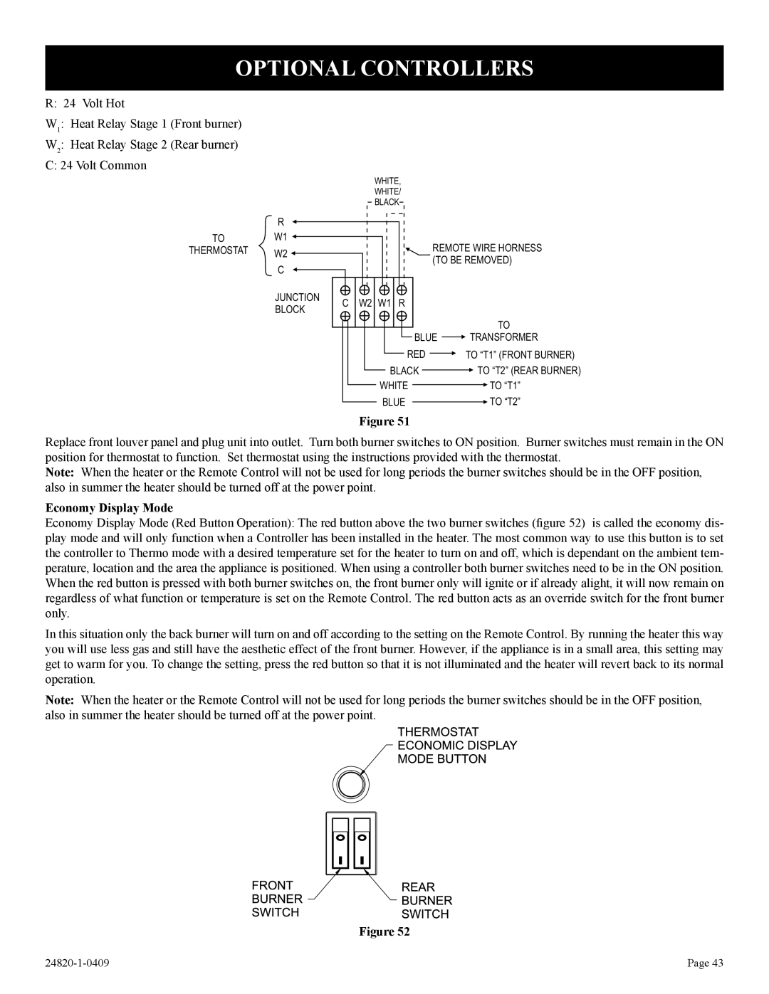 Empire Comfort Systems PV-28SV55-(C,G)(N,P)-1, PV-28SV50-B2H(N,P)-1, PV-28SV50-B(N,P)-1 Economy Display Mode 