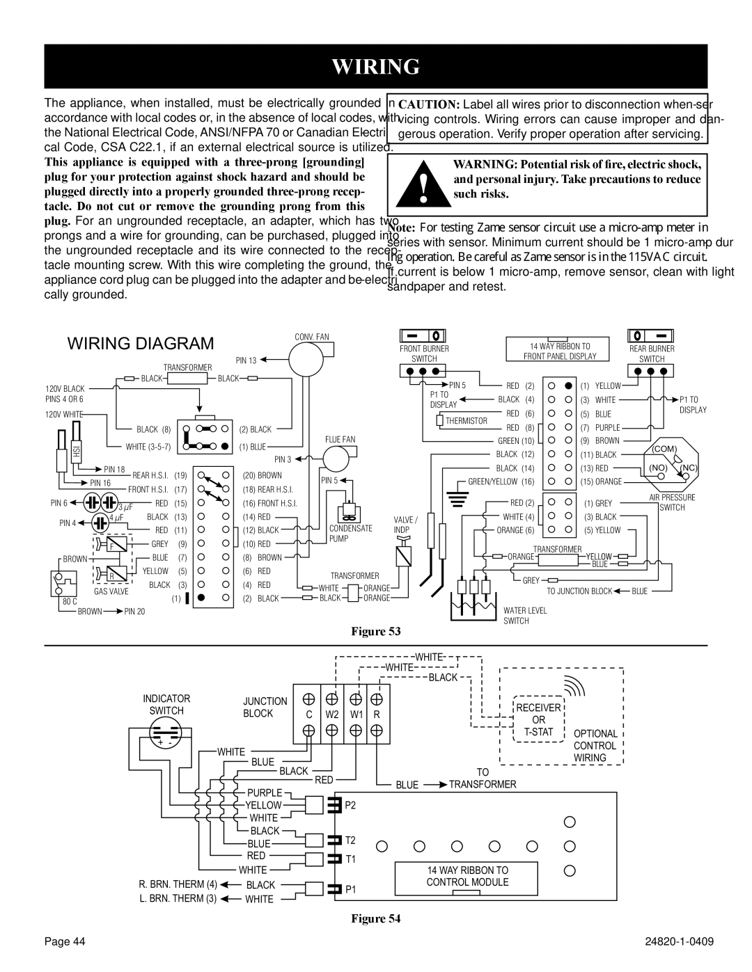 Empire Comfort Systems PV-28SV50-B2H(N,P)-1, PV-28SV50-B(N,P)-1, PV-28SV55-(C,G)2H(N,P)-1 Wiring Diagram 