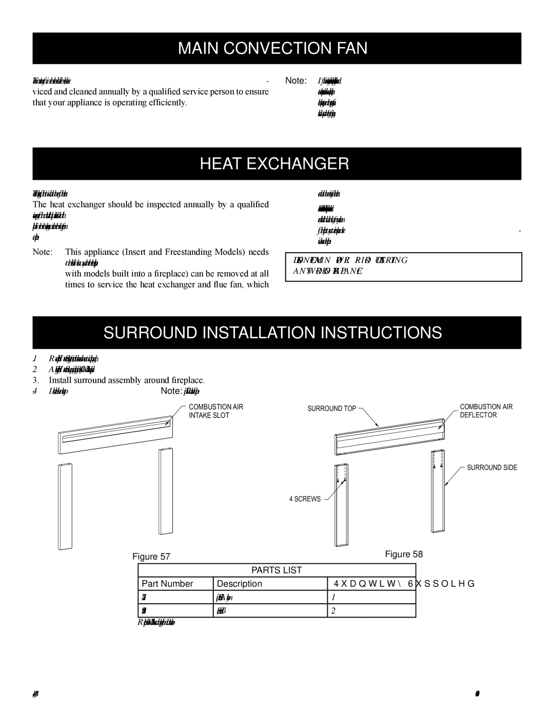 Empire Comfort Systems PV-28SV50-B2H(N,P)-1 Main Convection FAN, Heat Exchanger, Surround Installation Instructions 