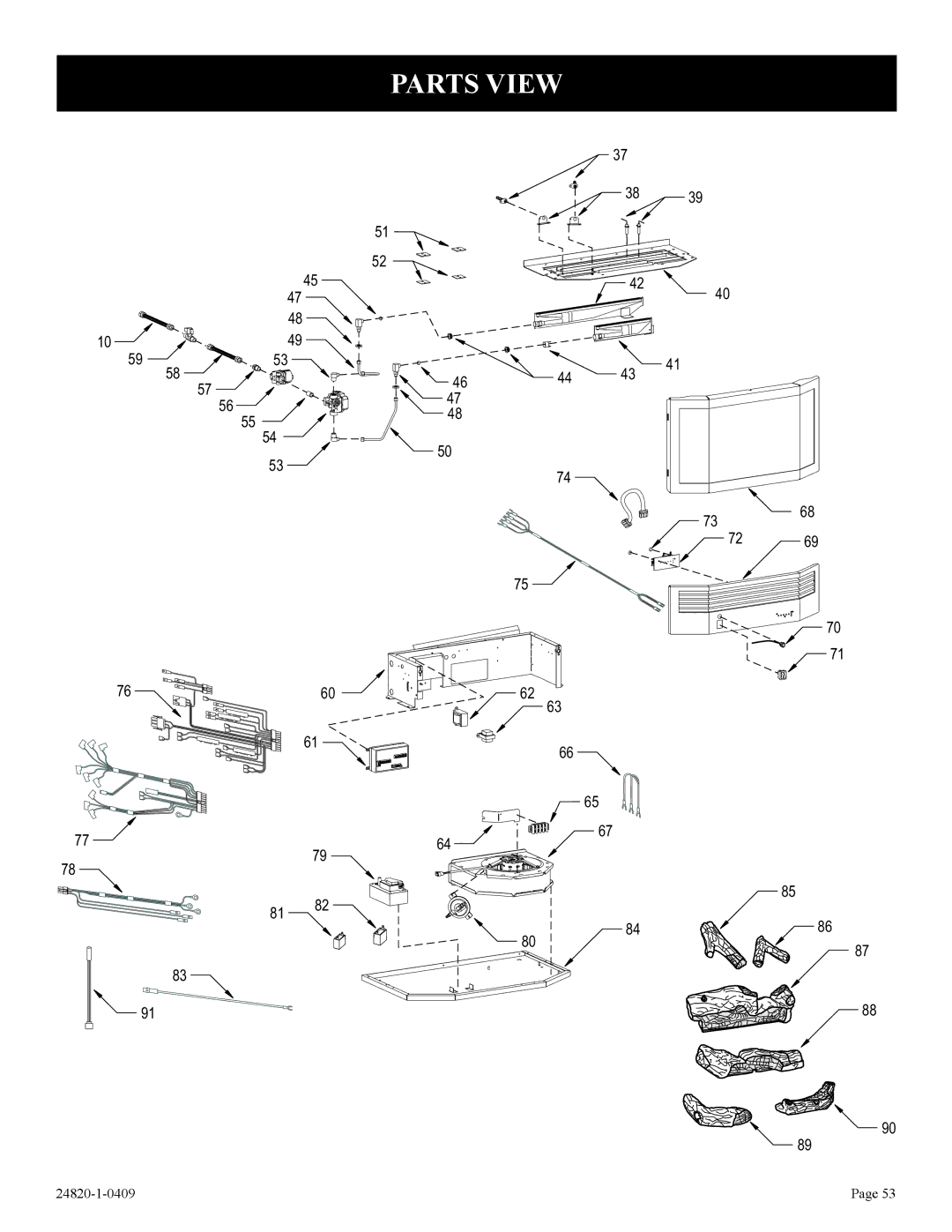 Empire Comfort Systems PV-28SV50-B(N,P)-1, PV-28SV50-B2H(N,P)-1, PV-28SV55-(C,G)2H(N,P)-1, PV-28SV55-(C,G)(N,P)-1 Parts View 