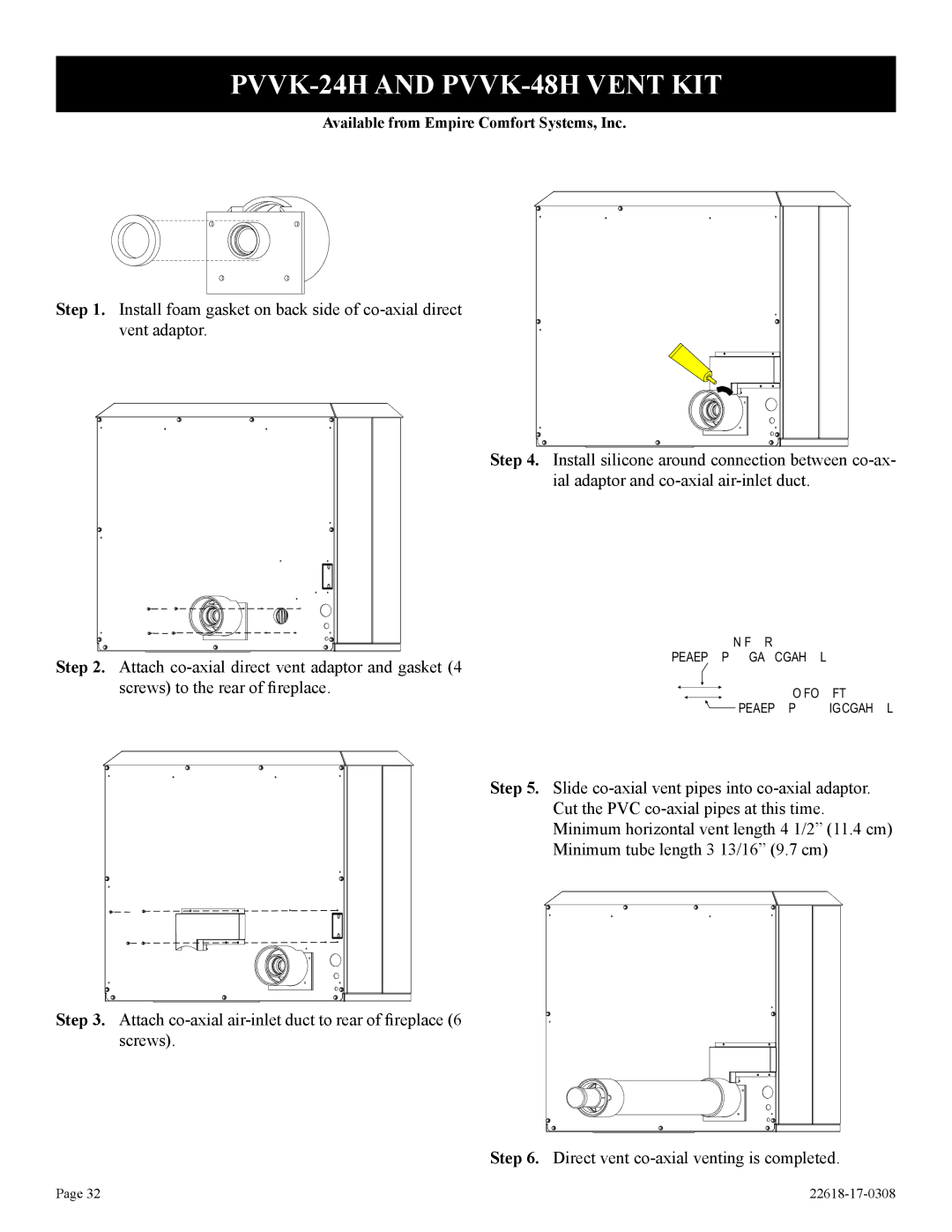 Empire Comfort Systems GN, PV-28SV50-BN, PV-28SV55-CN, GP)-1, BP)-1, CP PVVK-24H and PVVK-48H Vent KIT, Step 