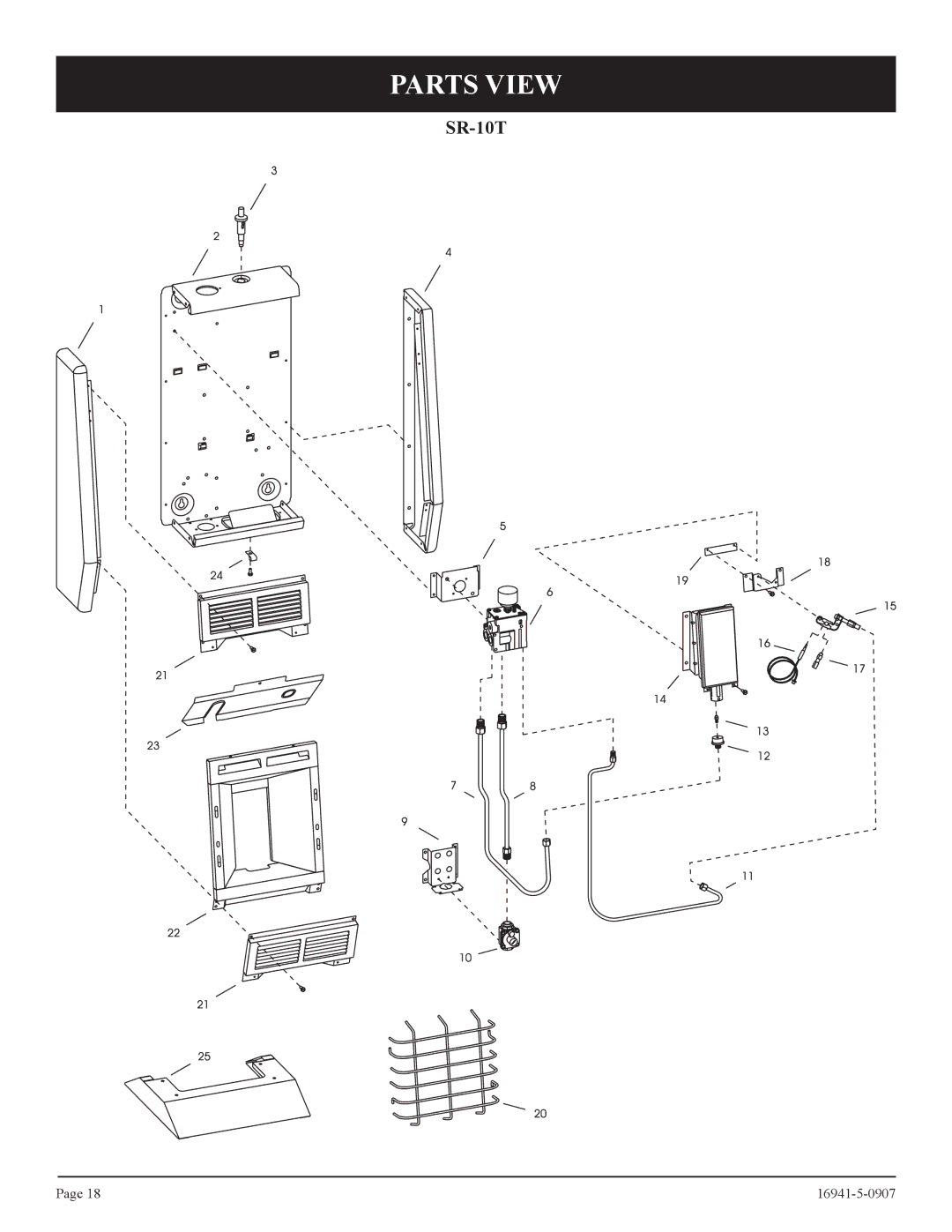 Empire Comfort Systems SR-10T-3 installation instructions Parts View 