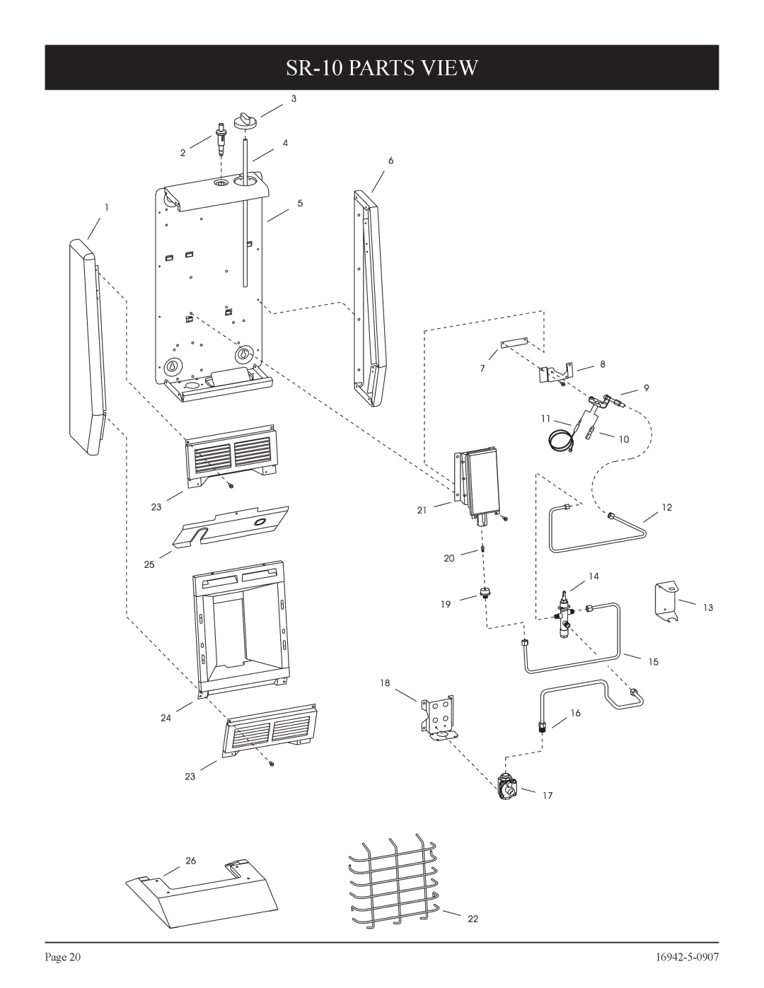 Empire Comfort Systems SR-30 installation instructions SR-10 Parts View 