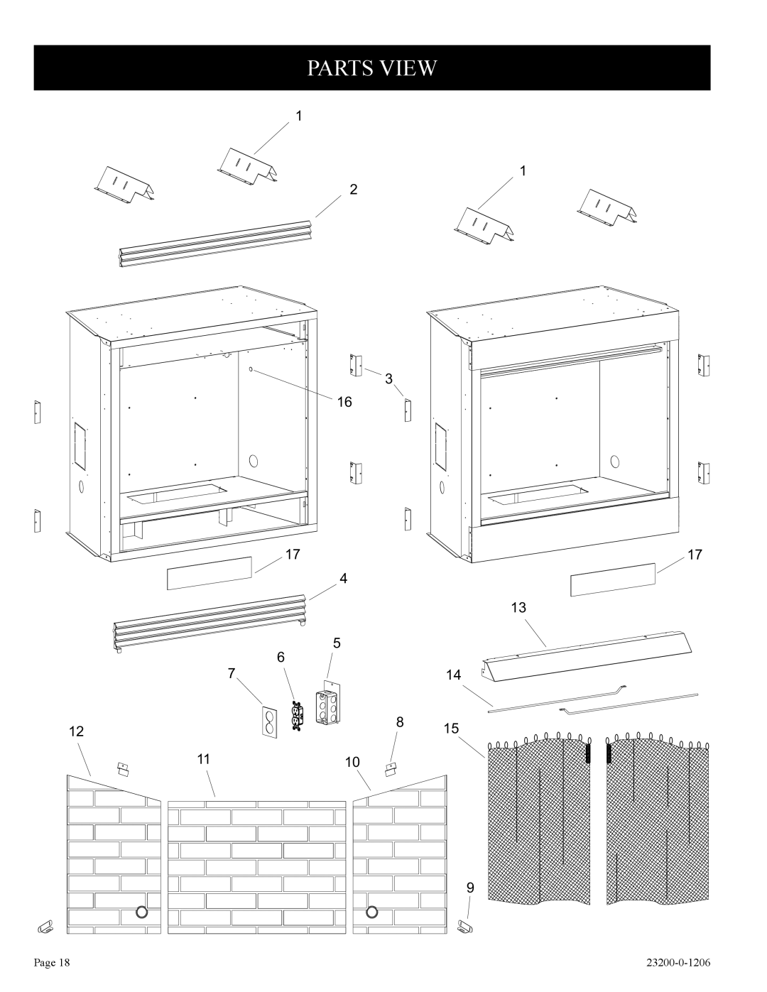 Empire Comfort Systems FD42FB2DF-1, VFD32FB2DL-1, VFD32FB2CL-1, VFD36FB2CL-1, VFD32FB0F-1, VFD32FB0L-1, VFD32FB2DF-1 Parts View 