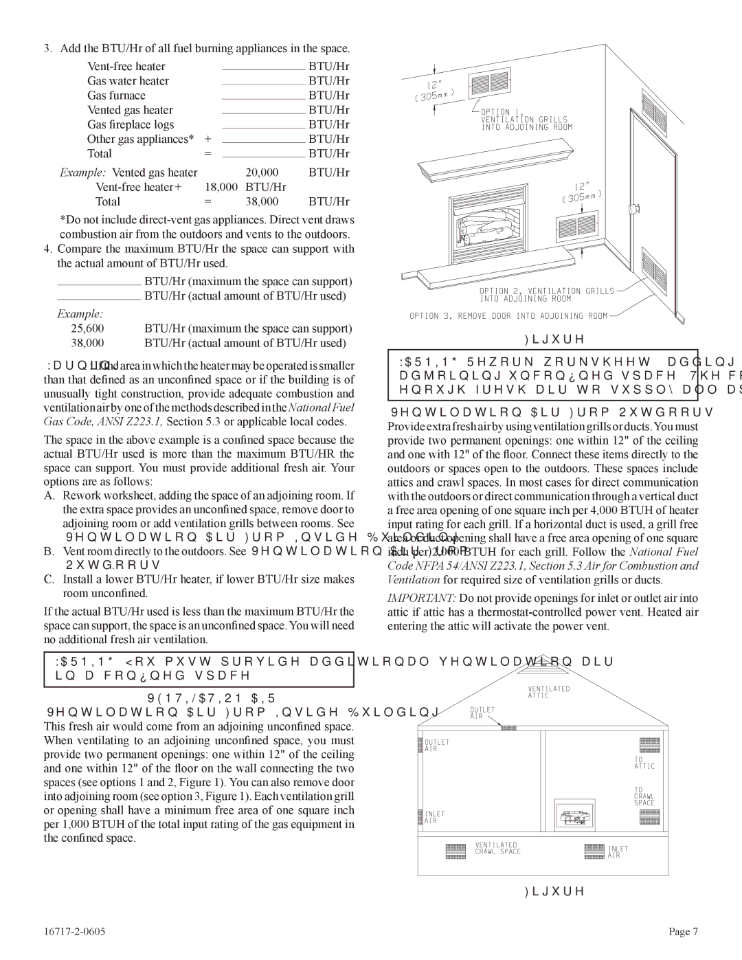 Empire Comfort Systems VFHS-20/10T-4 Ventilation Air From Inside Building, Ventilation AIR, Ventilation Air From Outdoors 