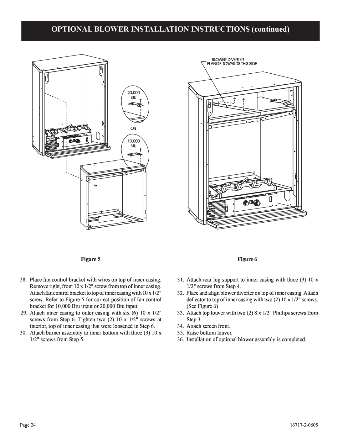 Empire Comfort Systems VFHS-20R-4, VFHS-20/10T-4 installation instructions Attach screen front 35.Raise bottom louver 