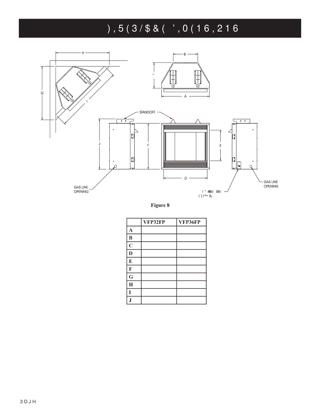 Empire Comfort Systems 31)L(N, VFP36FP, VFP32FP, P)-1, 21)L(N installation instructions Fireplace Dimensions 