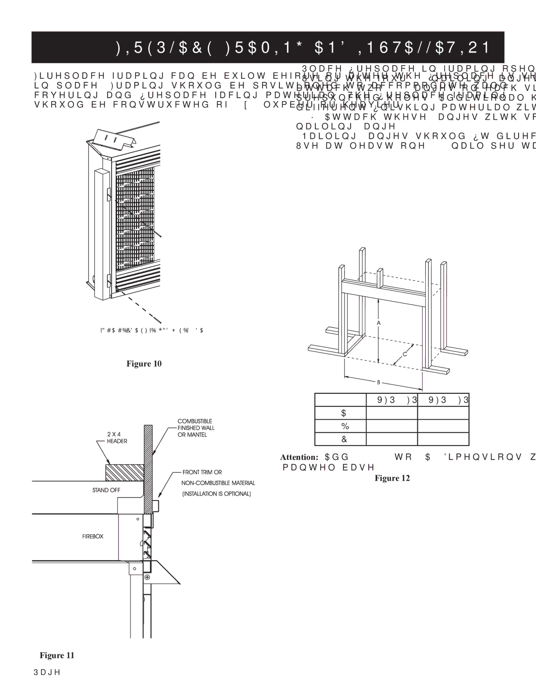 Empire Comfort Systems 21)L(N, VFP36FP, VFP32FP, 31)L(N, P)-1 installation instructions Fireplace Framing and Installation 