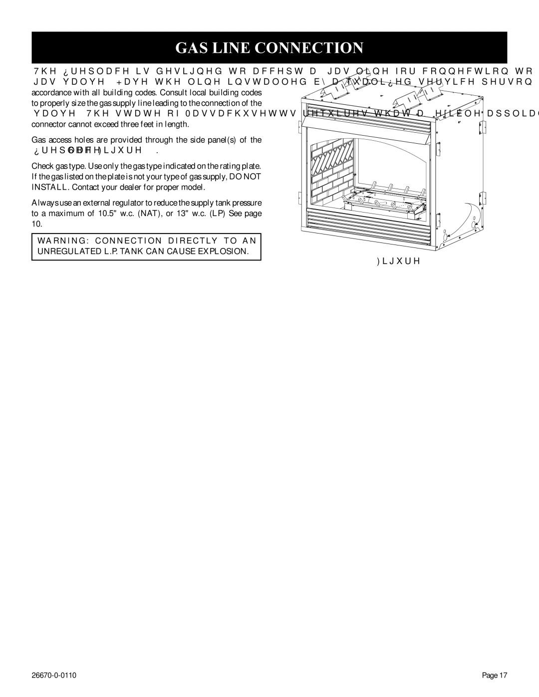 Empire Comfort Systems VFP36PP32EN-2, VFP36SP32EN-2, VFP36SP32EP-2, VFP36PP32EP-2 GAS Line Connection 