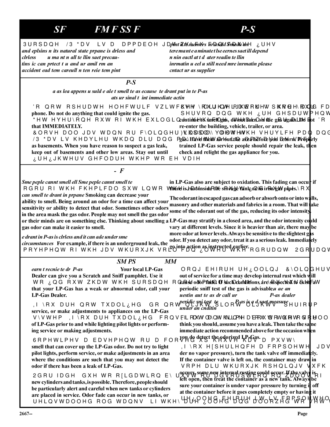 Empire Comfort Systems VFP36PP32EN-2, VFP36SP32EN-2 Safety Information for Users of LP-GAS, LP-GAS Warning Odor 