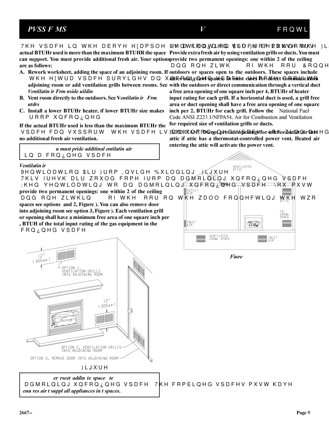 Empire Comfort Systems VFP36PP32EN-2 Ventilation Air From Inside Building, Ventilation Air From Outdoors Figure 