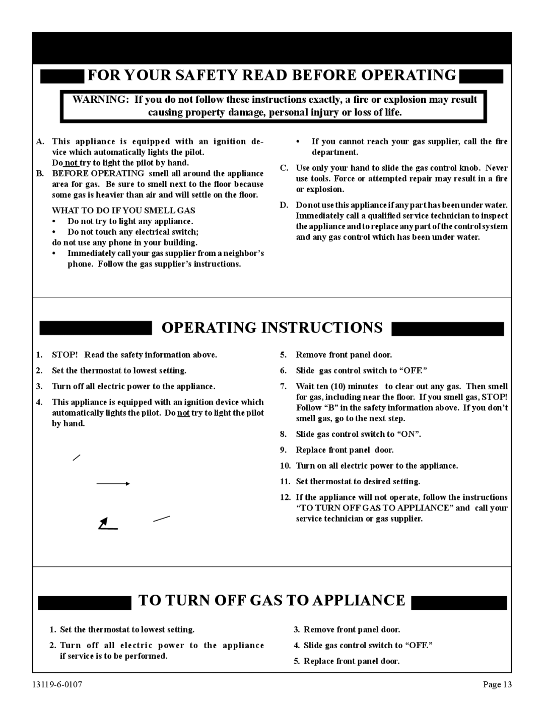 Empire Products DVC-35T-1, DVC-35IPT-1 installation instructions For Your Safety Read Before Operating 