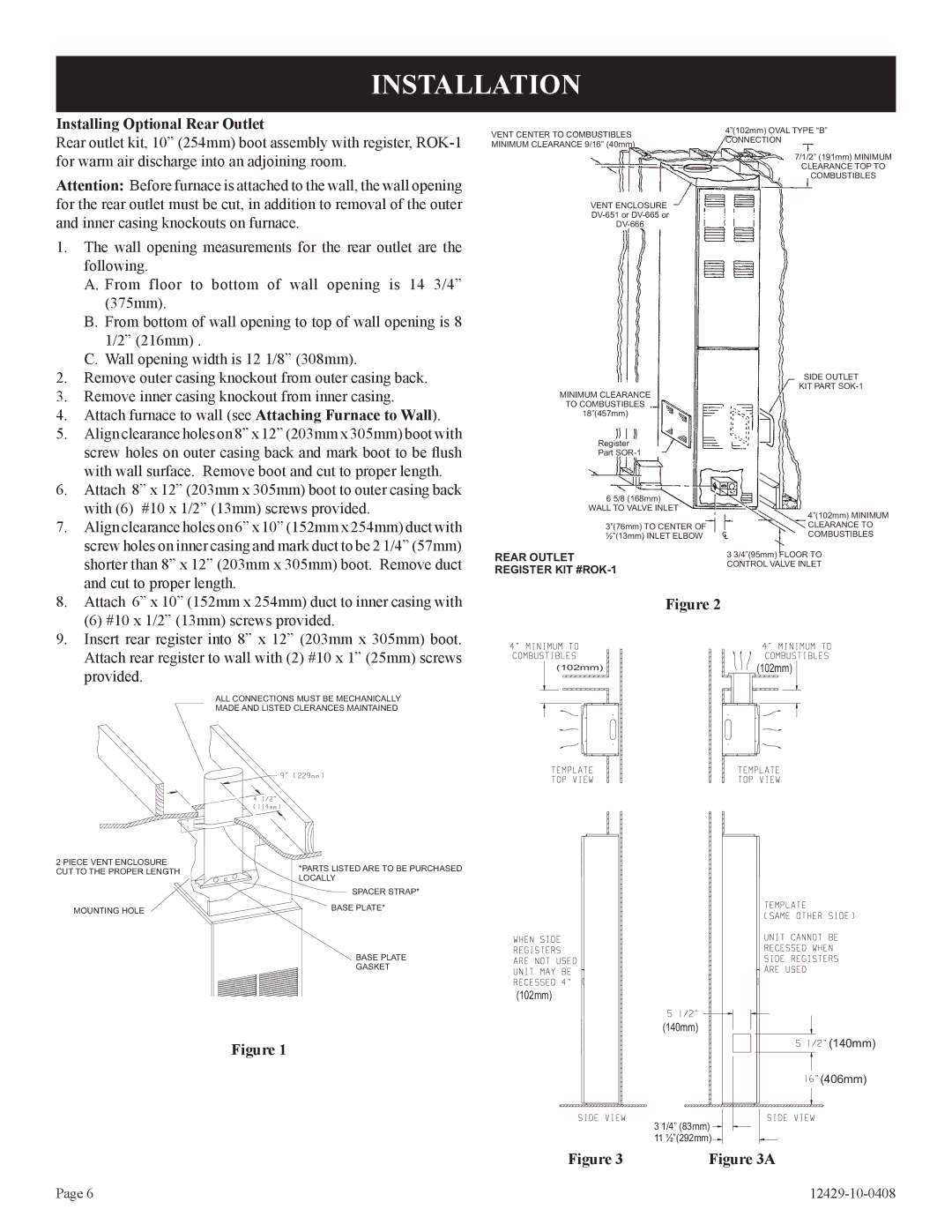 Empire Products FAW-55IP installation instructions Installing Optional Rear Outlet 