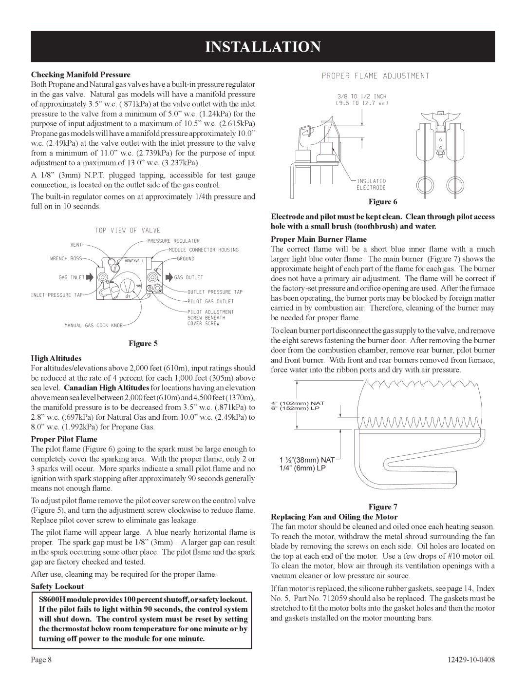 Empire Products FAW-55IP Checking Manifold Pressure, High Altitudes, Proper Pilot Flame, Safety Lockout 