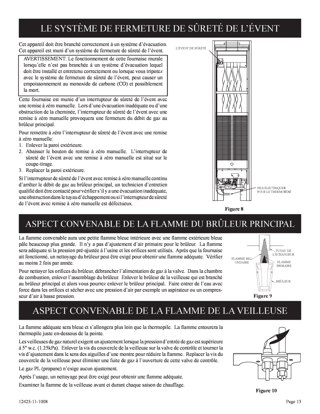 Empire Products GWT-35-2(SG Le Système De Fermeture De Sûreté De L’Évent, Aspect Convenable De La Flamme De La Veilleuse 