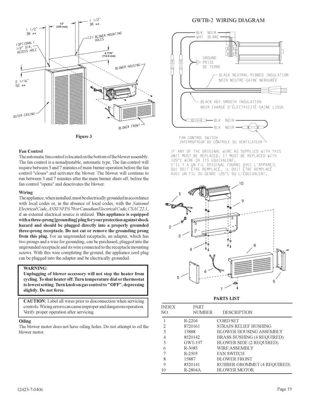 Empire Products RB), GWT-35-2, GWT-25-2 installation instructions GWTB-2 Wiring Diagram 