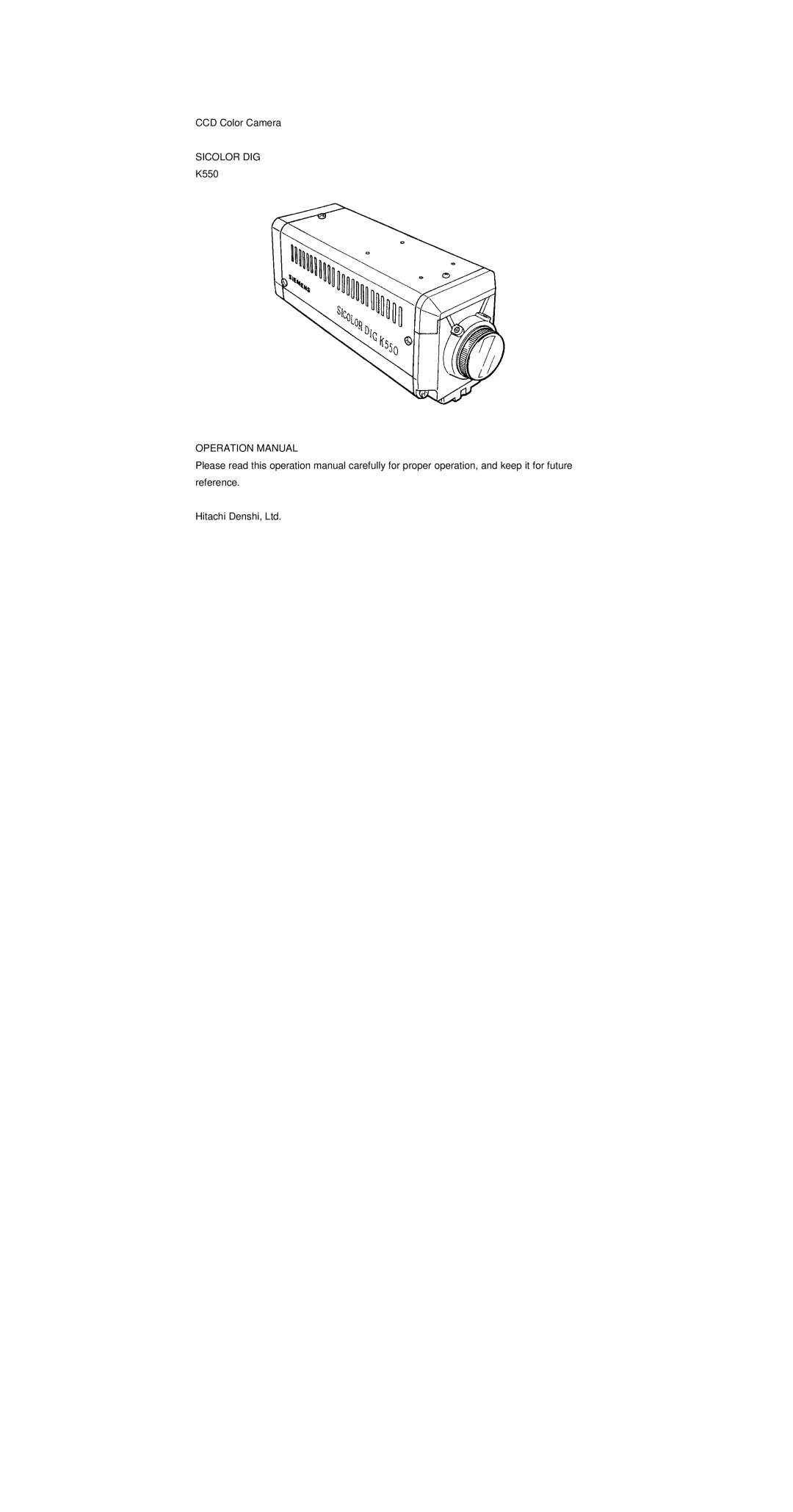 Empire Products K550 operation manual Sicolor DIG 