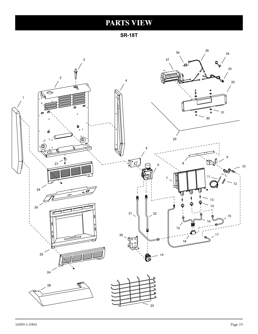 Empire Products SR-30T-3, SR-18T-3, SR-10T-3 installation instructions Parts View 