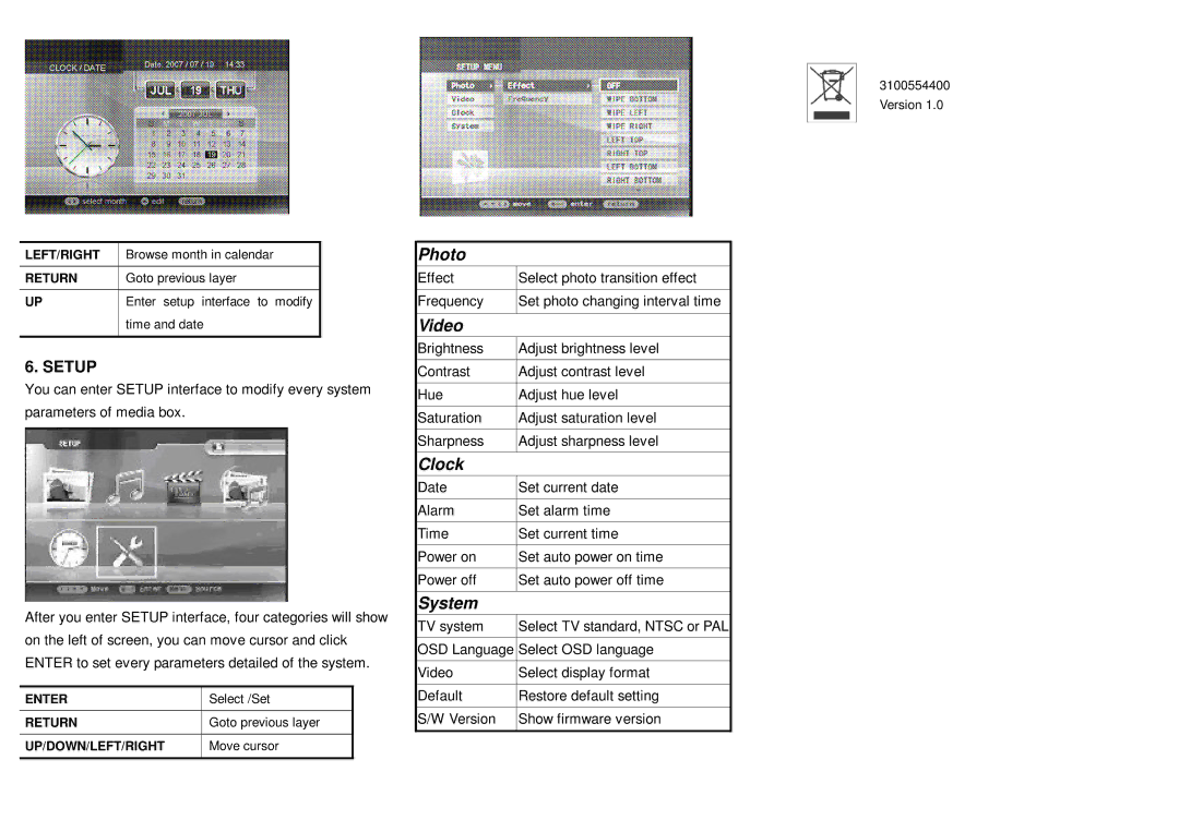 Emprex BMP-001 manual Video, Setup 