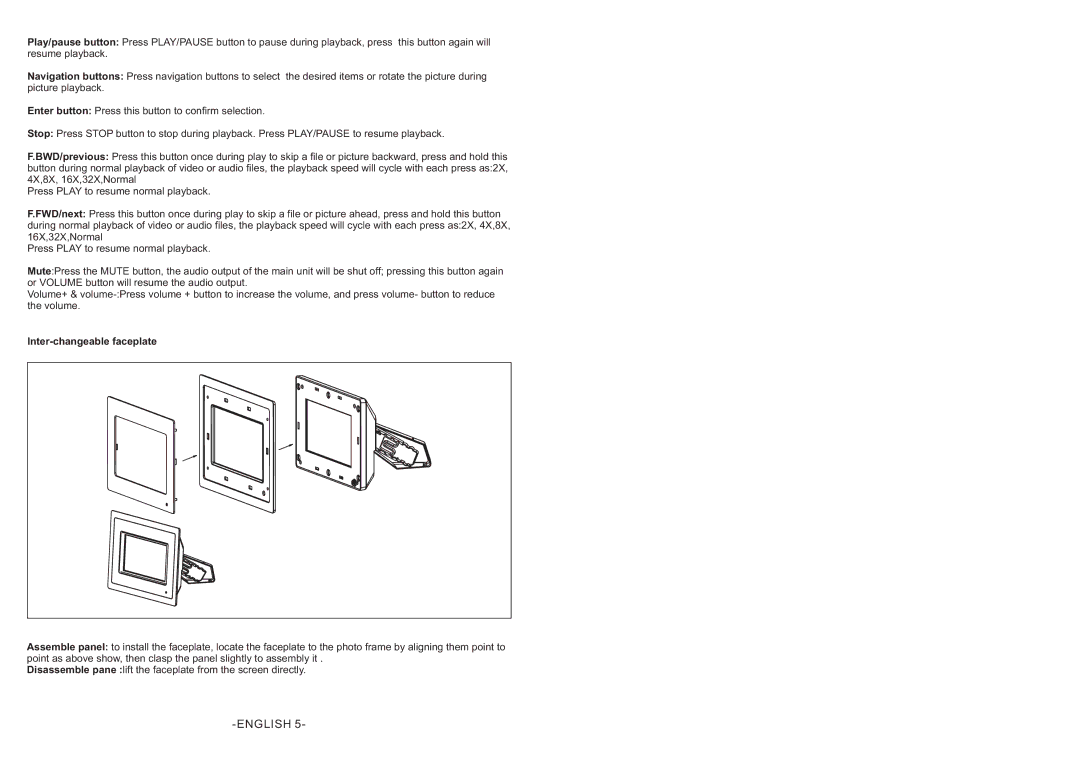 Emprex BPF-106D user manual Inter-changeable faceplate 