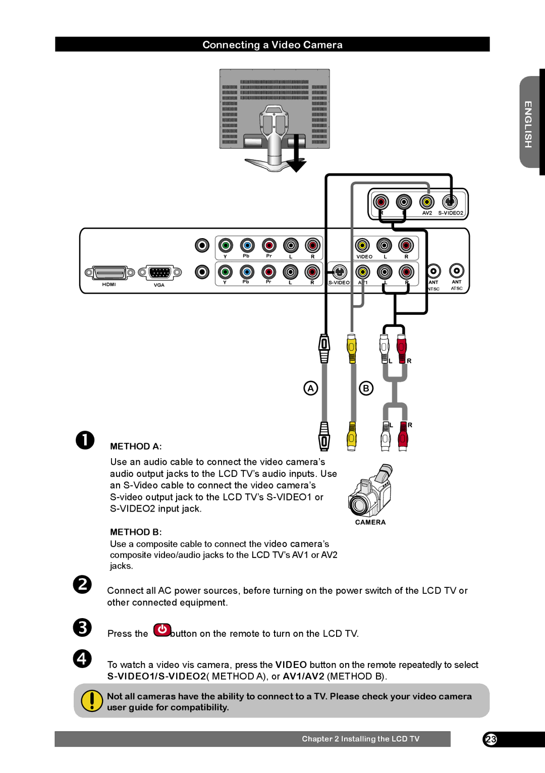 Emprex HD-3701 manual Connecting a Video Camera 