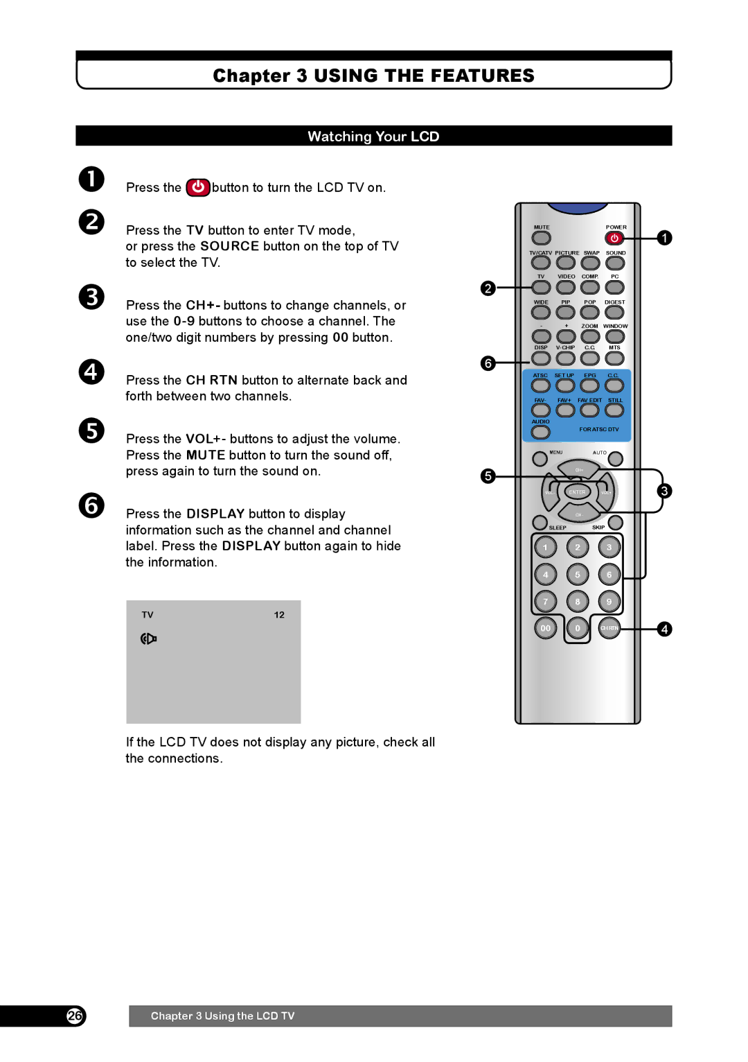 Emprex HD-3701 manual Using the Features, Watching Your LCD 