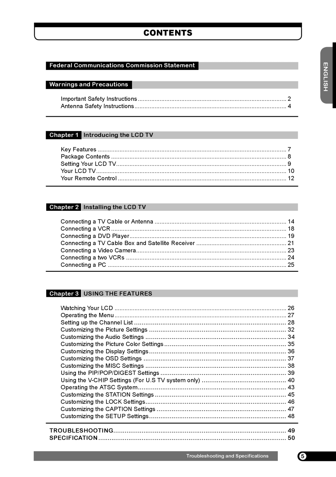 Emprex HD-3701 manual Contents 