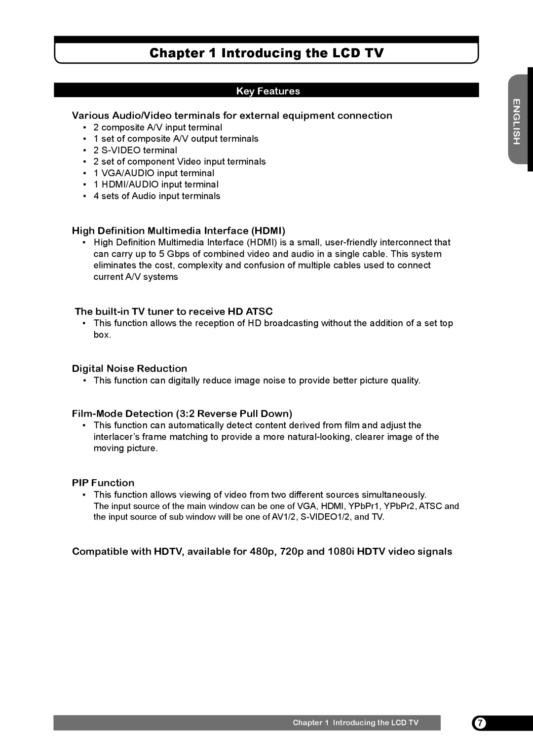 Emprex HD-3701 manual Introducing the LCD TV, Key Features 