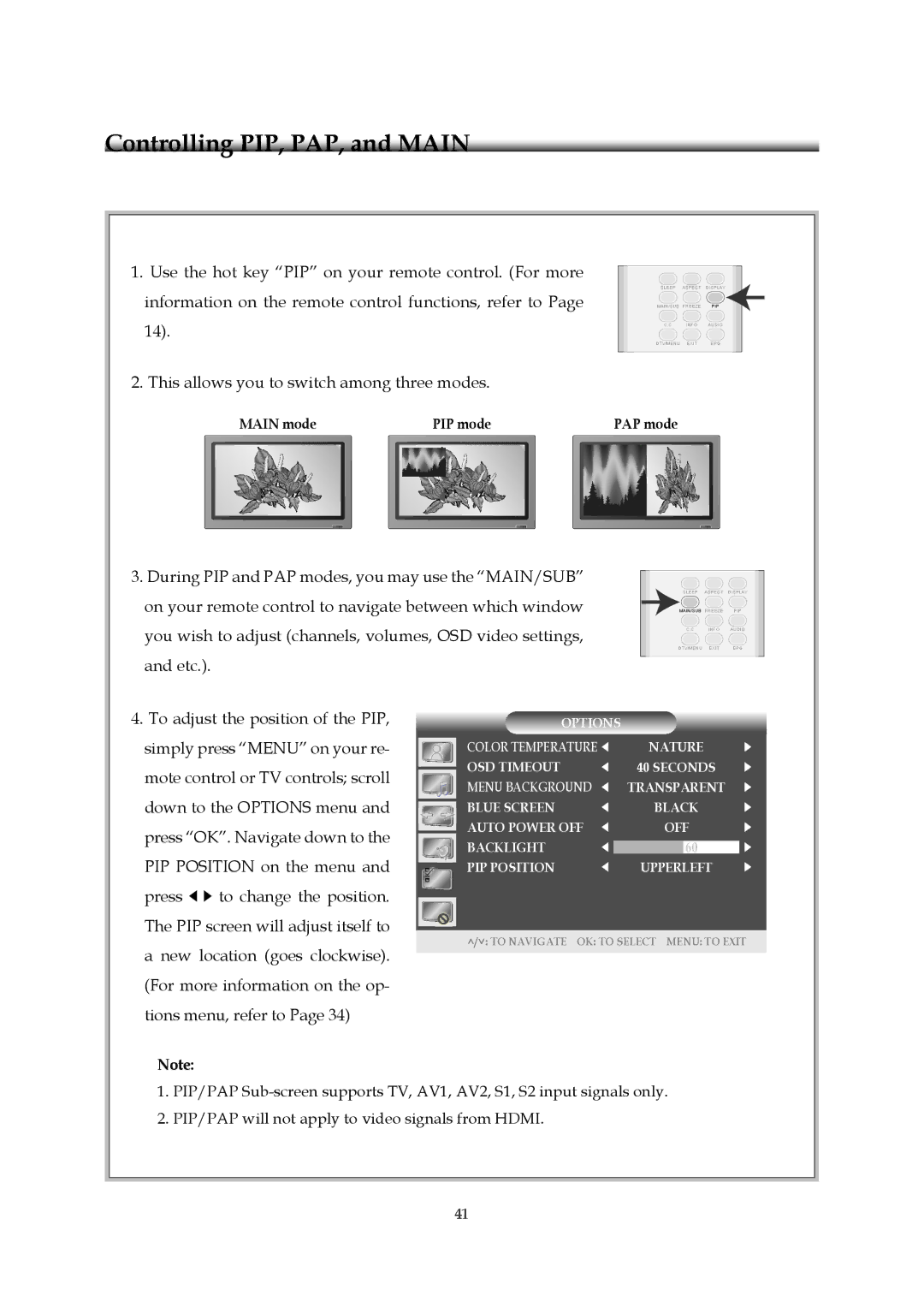 Emprex HD-3701P manual Main mode 