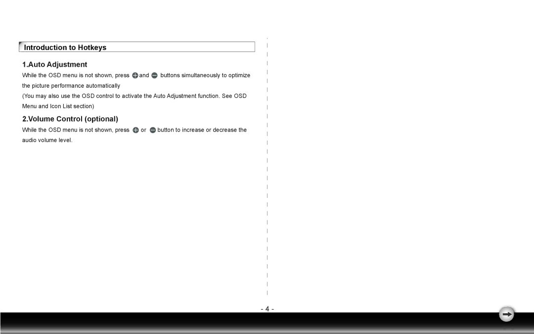 Emprex LM-1905 user manual Introduction to Hotkeys, Auto Adjustment 