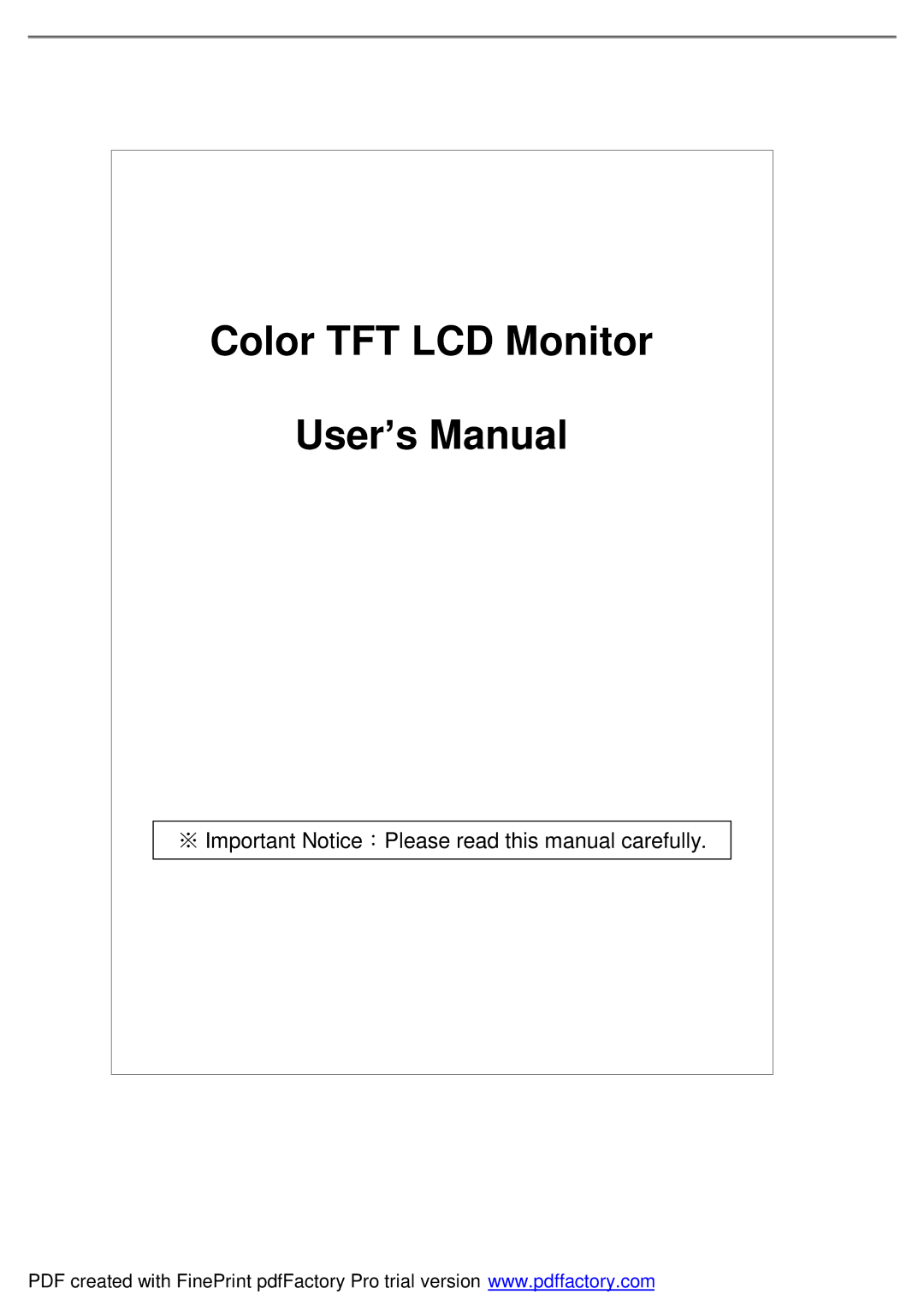 Emprex LM1541 user manual Color TFT LCD Monitor User’s Manual 