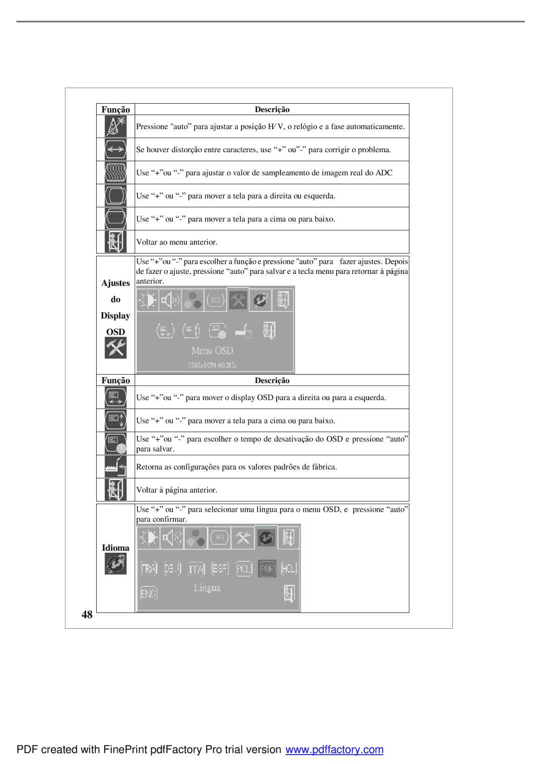 Emprex LM1541 user manual Ajustes, Display 