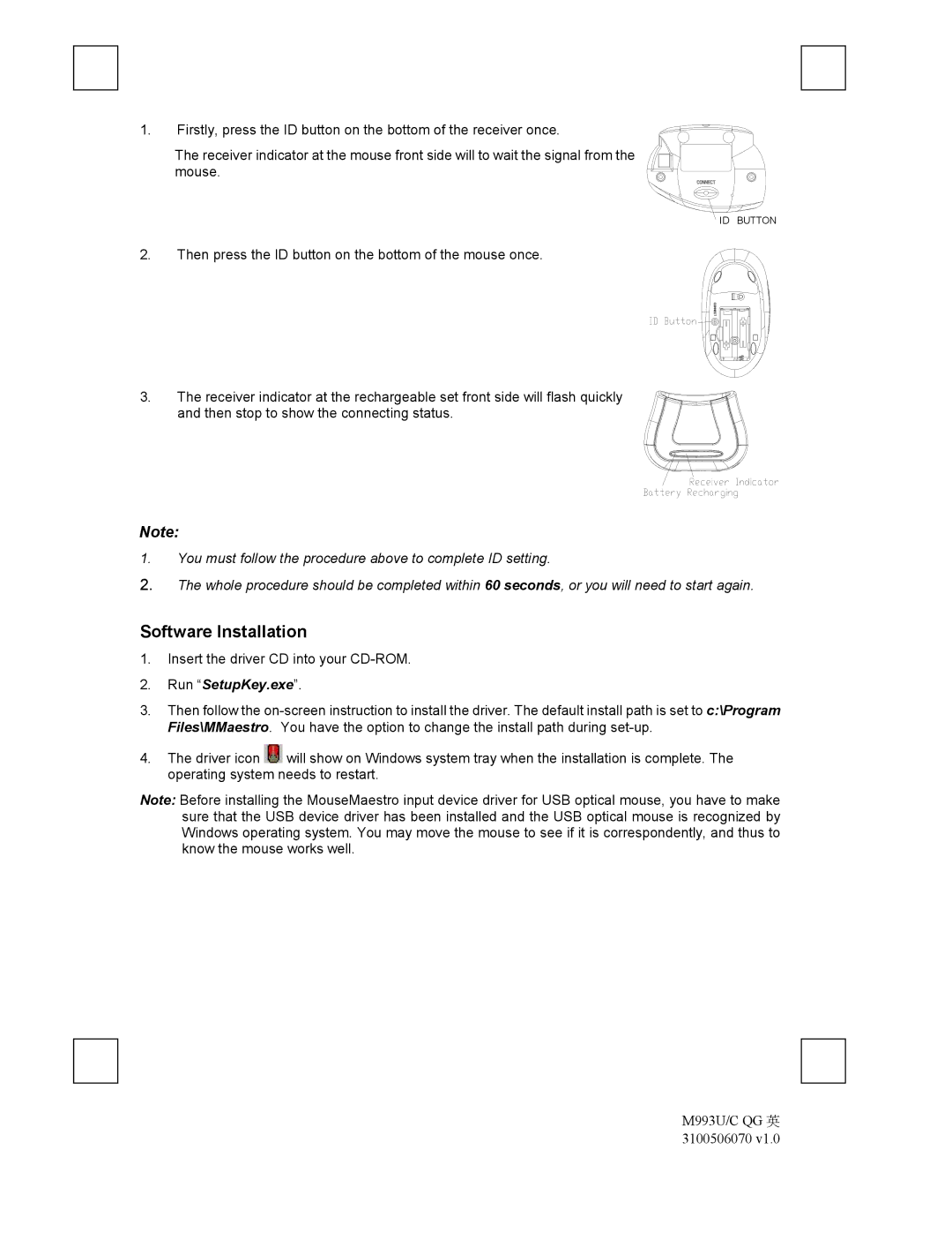 Emprex M993U manual Software Installation, Run SetupKey.exe 