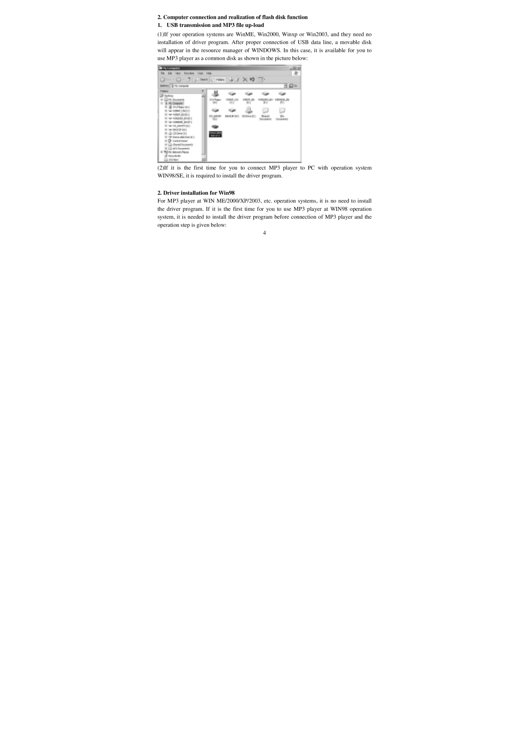 Emprex MP516A user manual Driver installation for Win98 