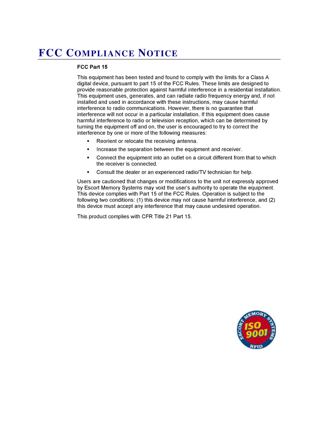 Emsa HS500E manual FCC Compliance Notice, FCC Part 