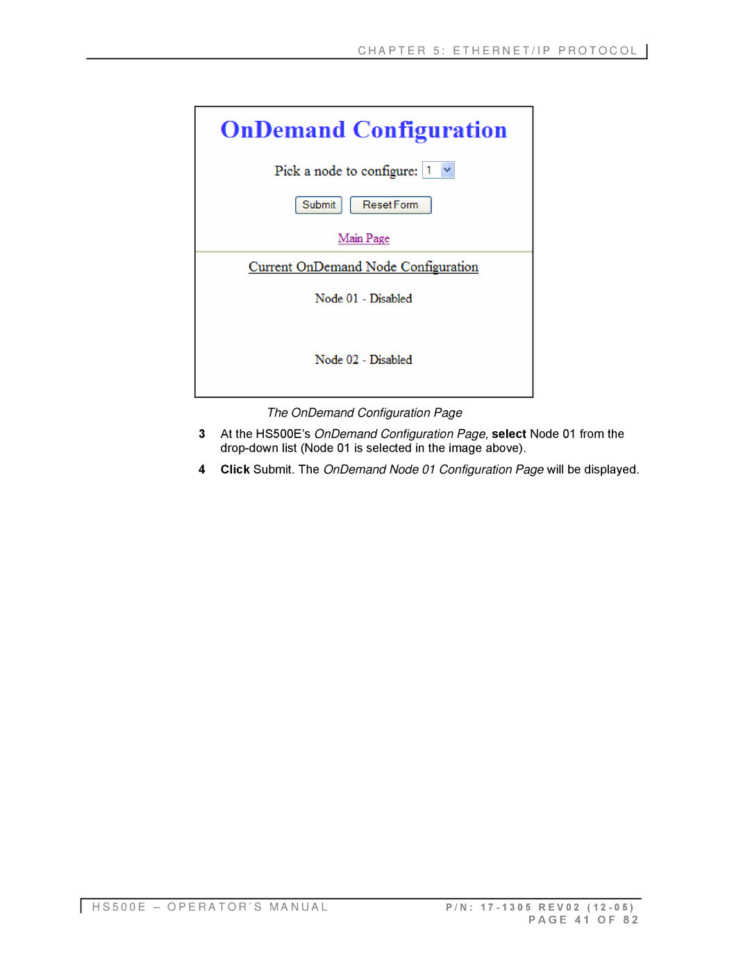 Emsa HS500E manual OnDemand Configuration 