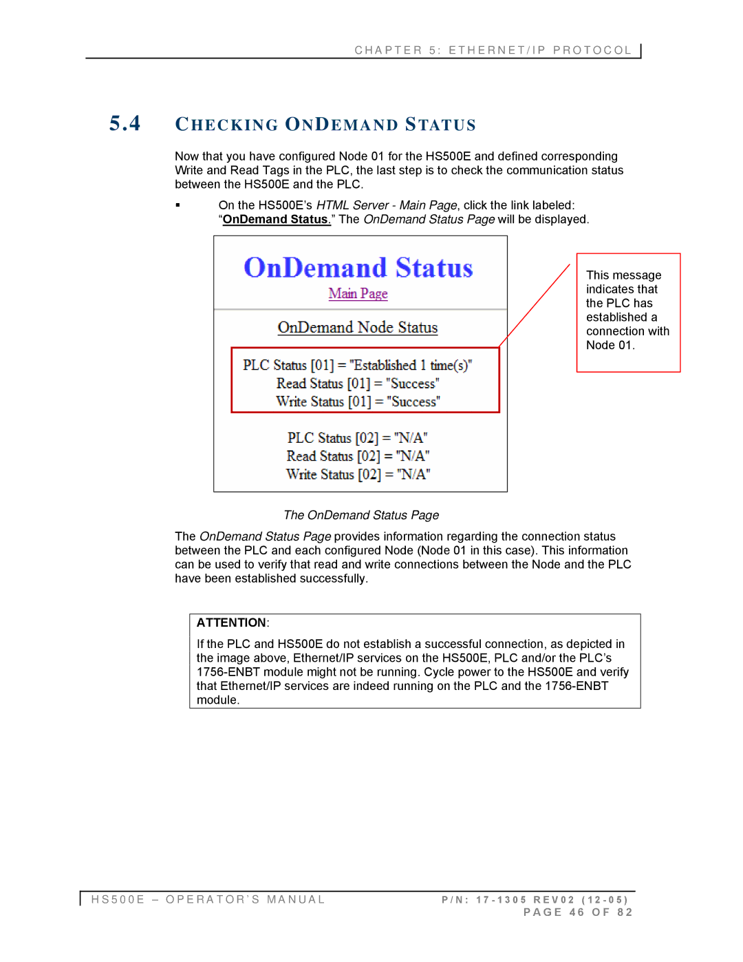 Emsa HS500E manual Checking Ondemand Status, OnDemand Status 