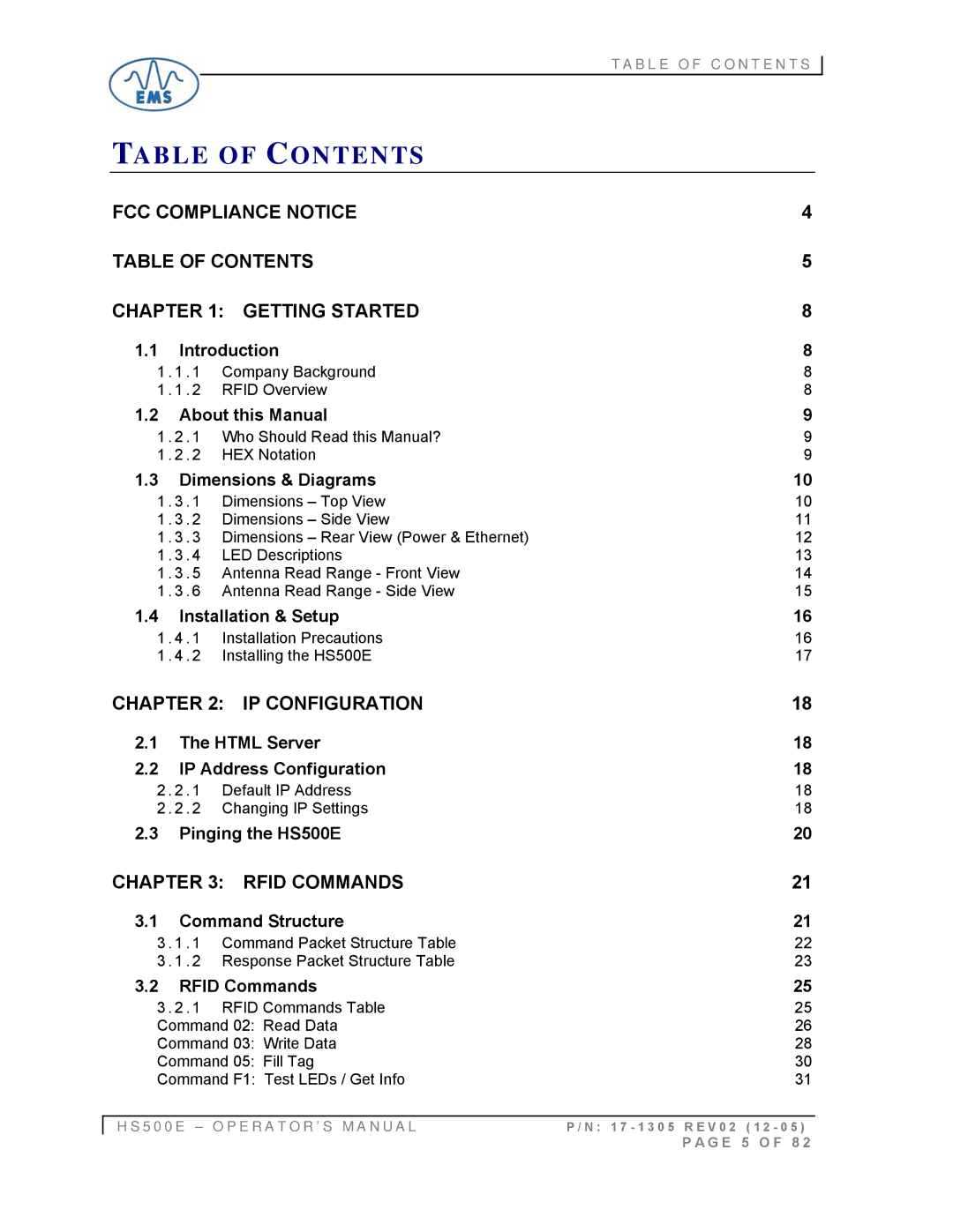 Emsa HS500E manual Table of Contents 