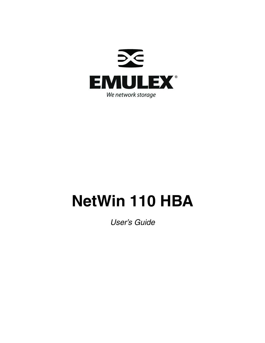 Emulex manual NetWin 110 HBA 