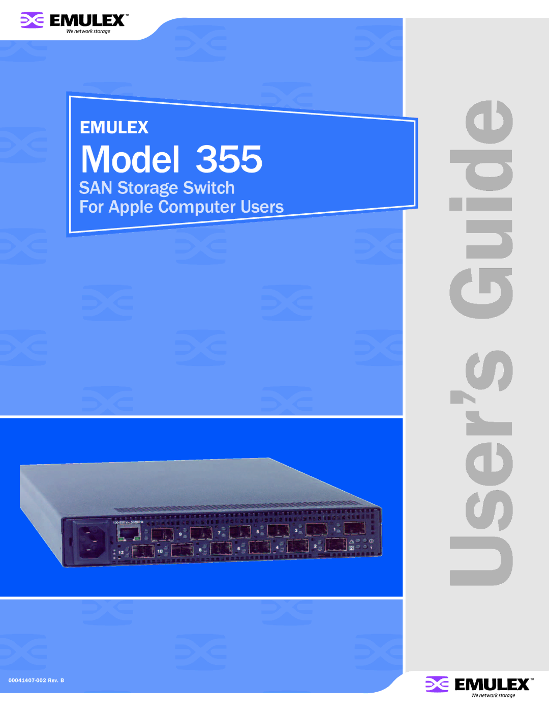 Emulex 355 manual Model 