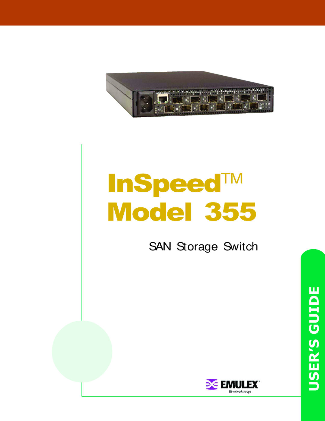 Emulex 355 manual Model 